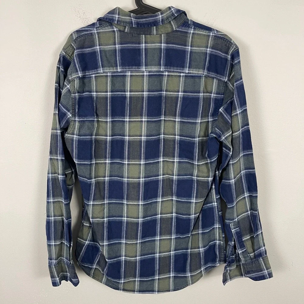 Vintage Wrangler Plaid Western Flannel Shirt‎ Mens M Medium Blue Flannel